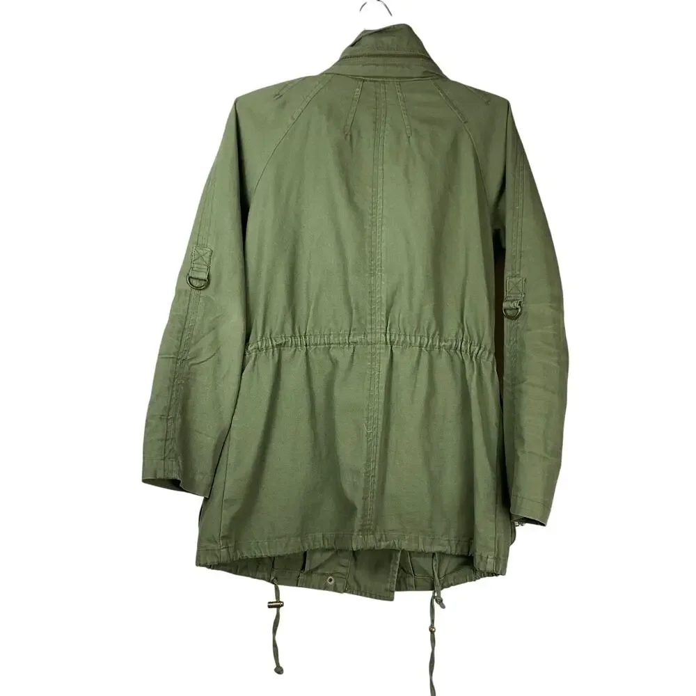 Willow & Clay Green Utility Military Anorak Jacket Size L  Funnel Neck - Picture 3 of 7